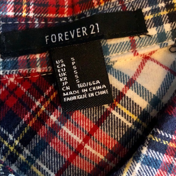 Forever 21 Plaid Button Down size Small - Picture 3 of 7